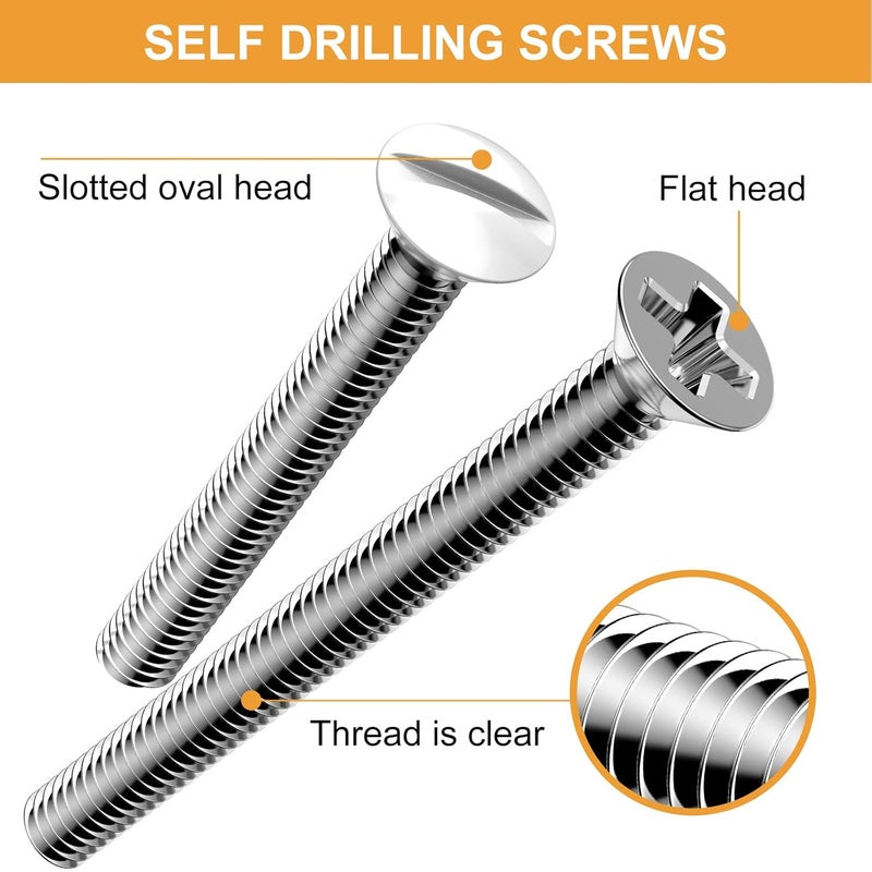 VIGRUE 145PCS Extra Long Outlet Screws - White Machine Screws for Wall Plate & Device Mounting - Image 4